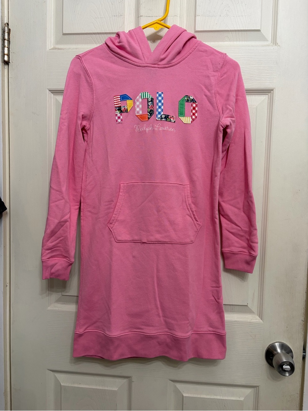 Ralph Lauren Pink Polo Hooded Sweatshirt Dress size Large 12/14 girls